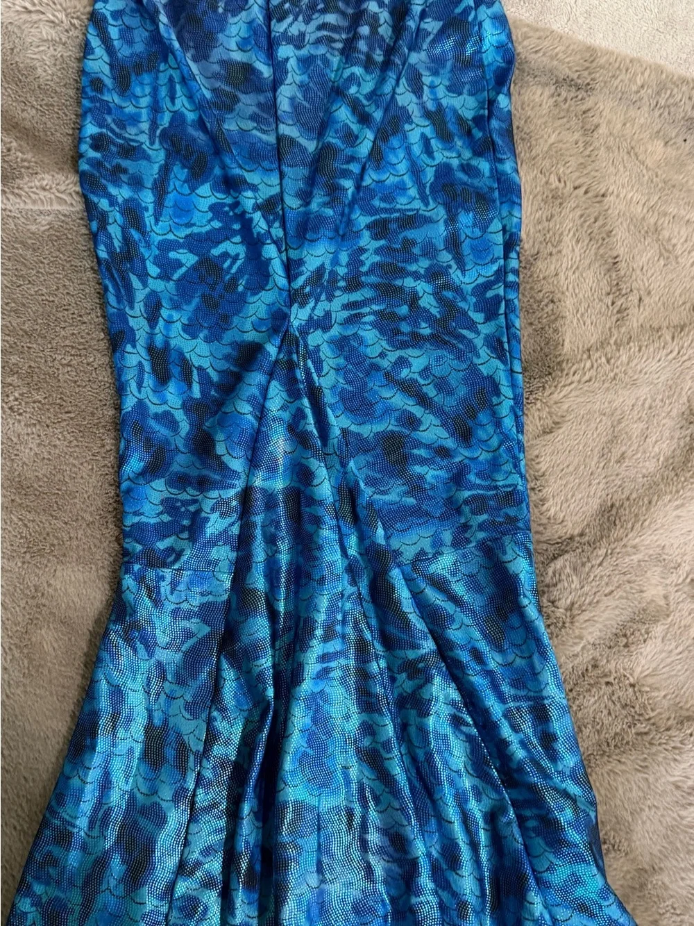 Justice Blue Teal Mermaid-Scale Swim Skirt